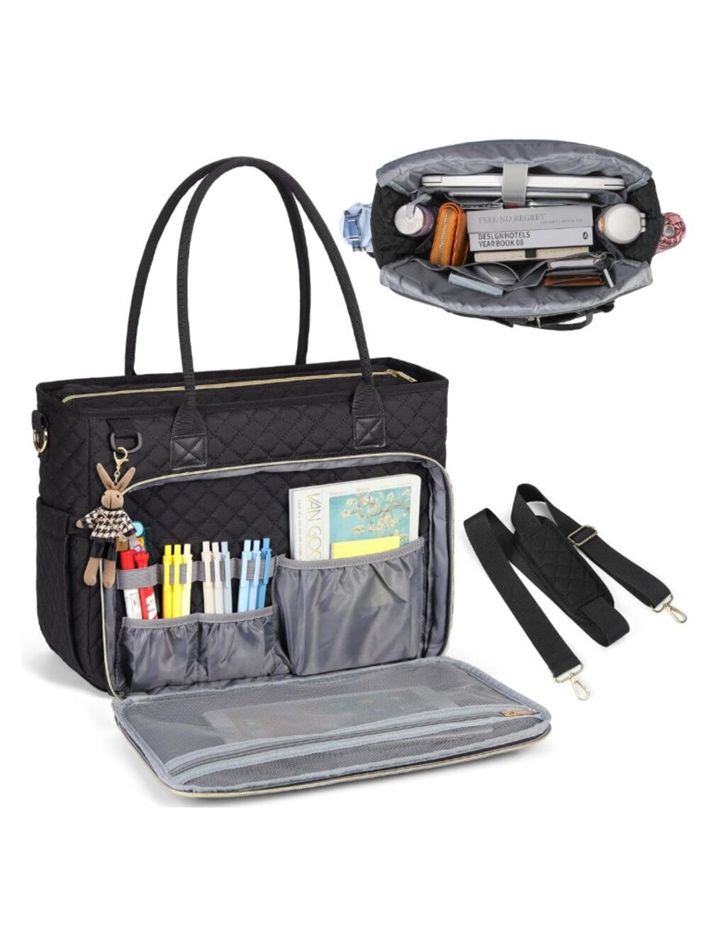 RAINSMORE 15.6 inch Laptop Tote Briefcase Teacher Nurse Work Bag Insulated